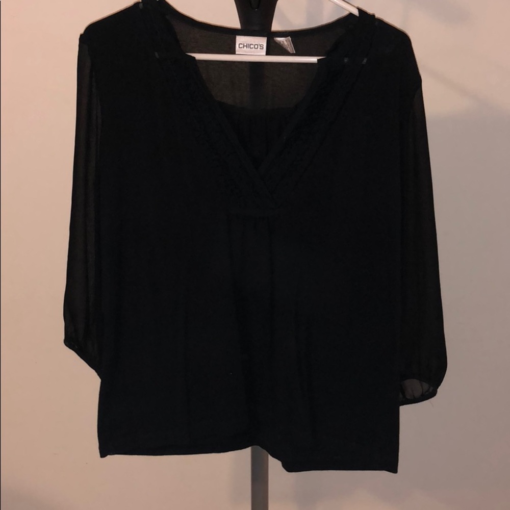 Chico’s black blouse